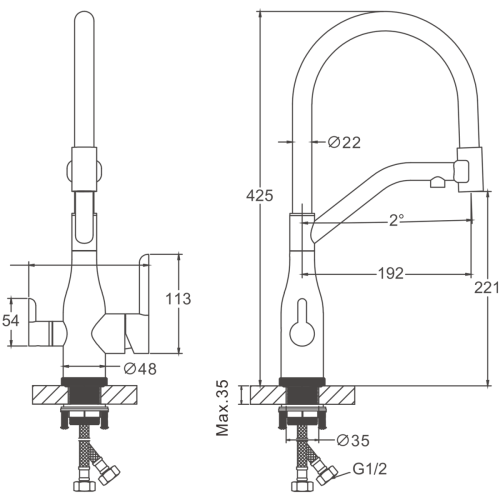 Смеситель для кухни BELZ B78815-5 на мойку черный - фото 2