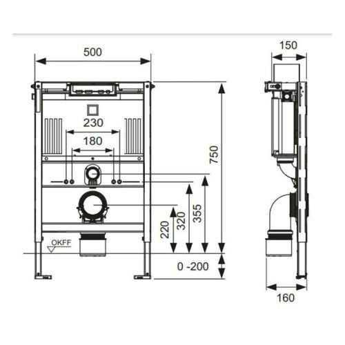 Инсталляция для подвесного унитаза Tece TECEprofil 9300291 - фото 2