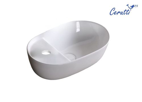 Раковина из сантехнического фарфора Cerutti SPA CR0050 40х30 накладная цвет белый 1 отверстие под смеситель - фото 2