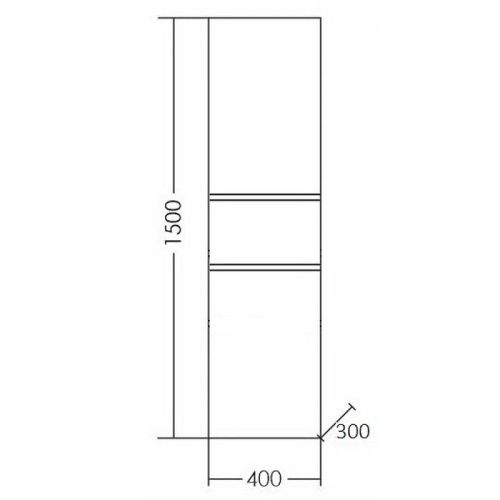 Шкаф-пенал СанТа Марс 700309 40х150 подвесной цвет белый - фото 4