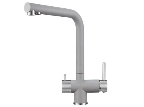 Смеситель для кухни Granula 2305, АЛЮМИНИУМ на мойку серый