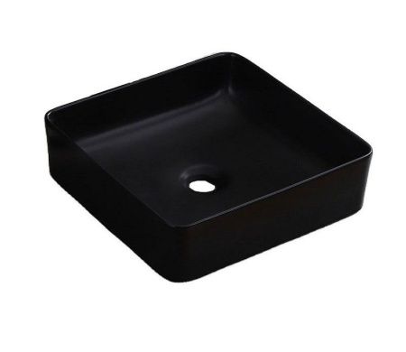Раковина из сантехнического фаянса CeramaLux 1305MB 40х40 накладная цвет черный без отверстий под смеситель