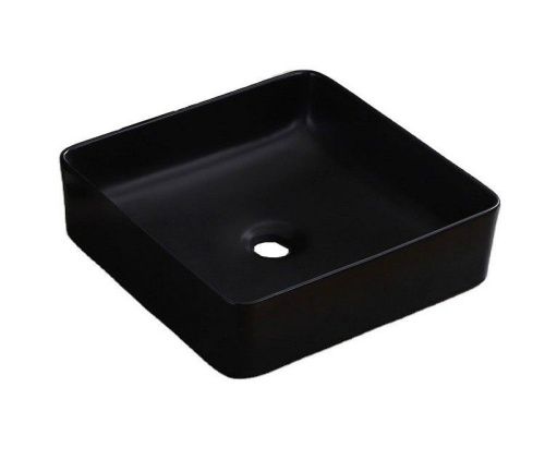 Раковина из сантехнического фаянса CeramaLux 1305MB 40х40 накладная цвет черный без отверстий под смеситель - фото 4