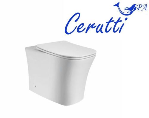 Унитаз приставной Cerutti SPA CT8906 белый с сиденьем микролифт безободковый каскадный смыв