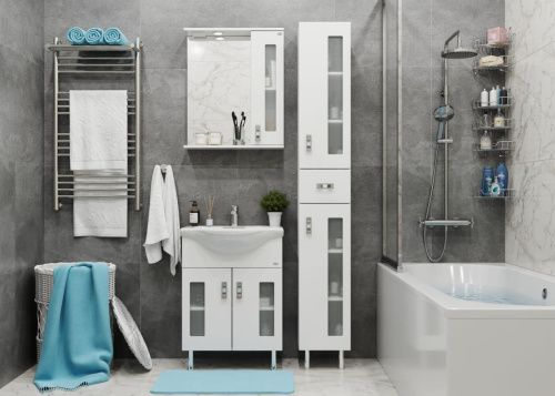 Тумба под раковину Onika Кристалл 106123 60х30 напольная цвет белый - фото 2