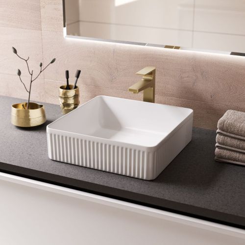 Раковина из сантехнического фаянса Grossman GR-3061 40х40 накладная цвет белый без отверстий под смеситель - фото 2