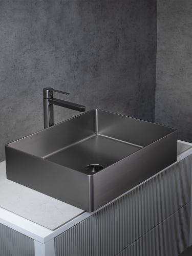 Раковина из нержавеющей стали AltroBagno Accordo AltroBagnoAccordo001010MtGr 50х40 накладная цвет оружейная сталь - фото 3