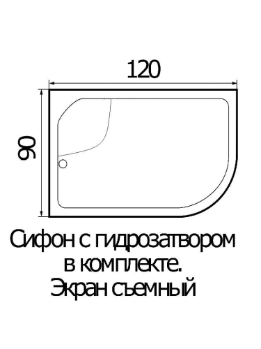 Душевой поддон акриловый Wemor 10000001764 120х90 белый с каркасом - фото 2