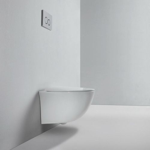 Унитаз подвесной Bond Oval F05-10 белый с сиденьем микролифт безободковый душевой смыв - фото 3