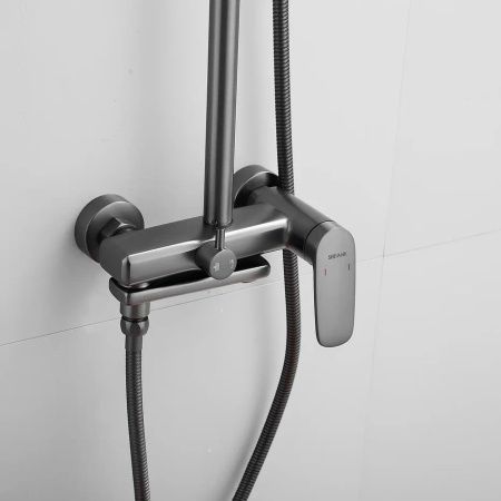 Душевая стойка Shevanik S8536T настенная цвет оружейная сталь