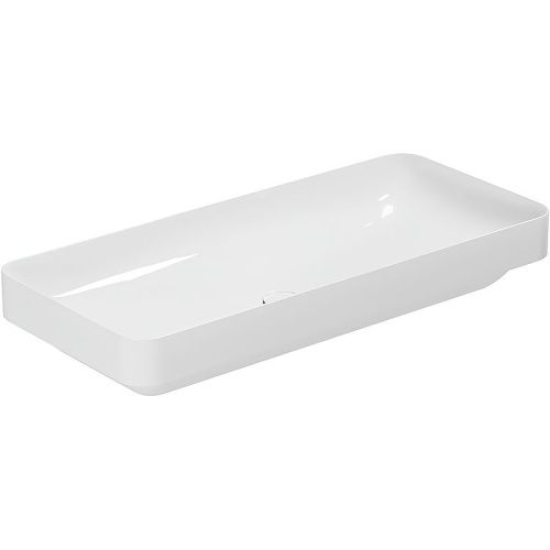 Раковина из сантехнического фаянса Azzurra ELEGANCE ELLG090400S0BI/(ESO90 bi)*0 90х40 накладная цвет белый без отверстий под смеситель