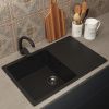 Кухонная мойка Uperwood ECON UPD-507 4010202111 75х50 цвет черный поверхность матовая