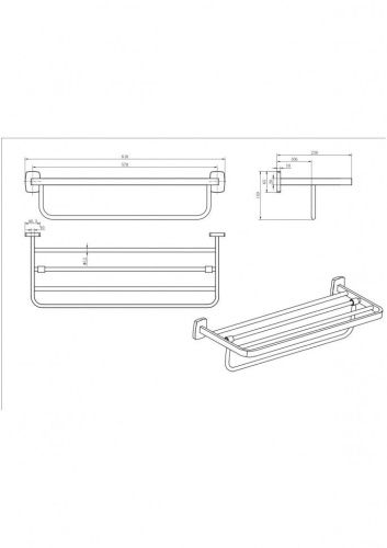 Полотенцедержатель CeramaLux Cube 12610 - фото 2