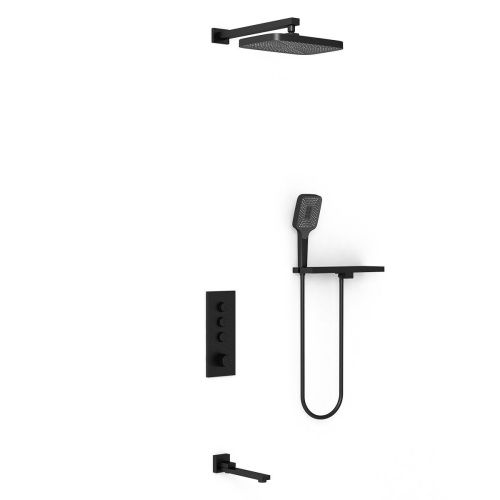 Душевая система Vincea VSFW-431T1RMB встраиваемая в стену цвет черный с термостатом - фото 2