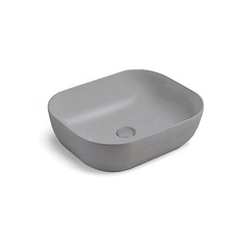 Раковина из сантехнического фарфора Vincea VBS-101MG 50х40 накладная цвет серый без отверстий под смеситель