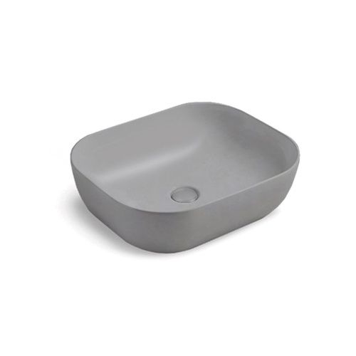 Раковина из сантехнического фарфора Vincea VBS-101MG 50х40 накладная цвет серый без отверстий под смеситель