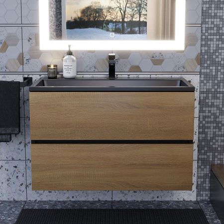 Тумба под раковину Uperwood Barsa 293020539 80х50 подвесная цвет коричневый