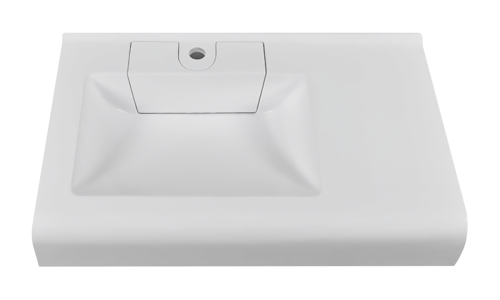 Раковина мебельная из искусственного камня Marko Корса 80 5234800 80х50 подвесная цвет белый - фото 2