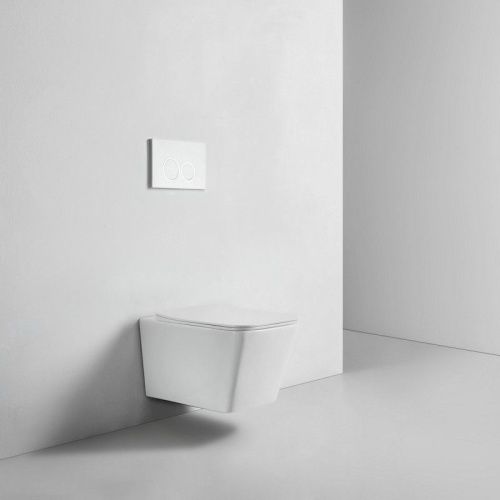 Унитаз подвесной Bond Cube F04-10 белый с сиденьем микролифт безободковый душевой смыв - фото 3