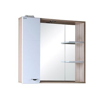 Зеркало-шкаф Onika Стиль 207519 80х70 подвесной цвет белый/коричневый