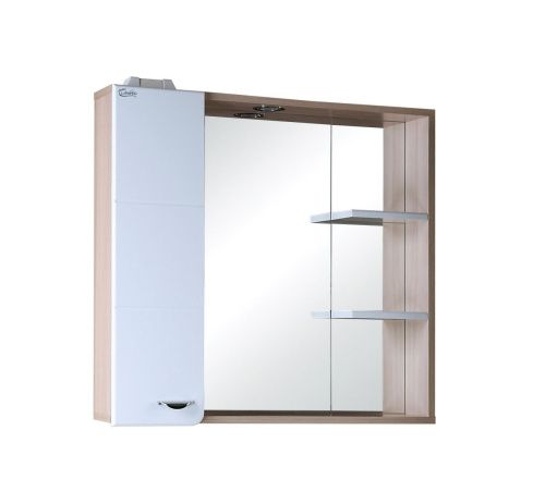 Зеркало-шкаф Onika Стиль 207519 80х70 подвесной цвет белый/коричневый