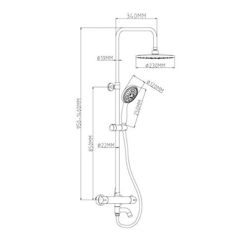 Душевая стойка Esko STT1000 настенная цвет хром с термостатом - фото 3