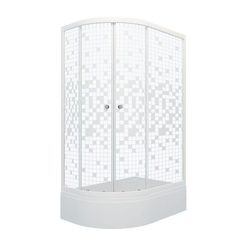 Душевой уголок Тритон Коралл Щ0000061783 120х80 стекло с рисунком профиль белый с поддоном - фото 3