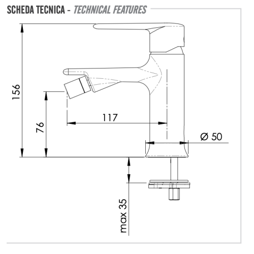 Смеситель Remer Vanity V22 на биде хром - фото 2