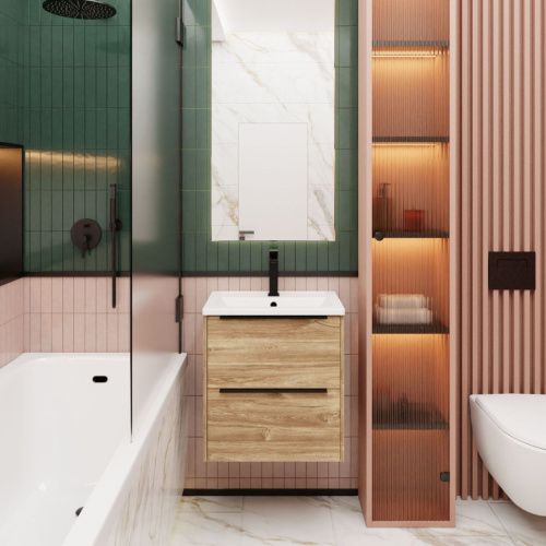 Тумба с раковиной La Fenice TESORO NFNC-01-TES-DKK-60-2-3-60 60х50 подвесная цвет коричневый - фото 3