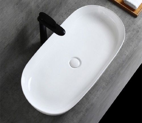 Раковина из сантехнического фаянса CeramaLux 78327 80х40 накладная цвет белый без отверстий под смеситель - фото 3