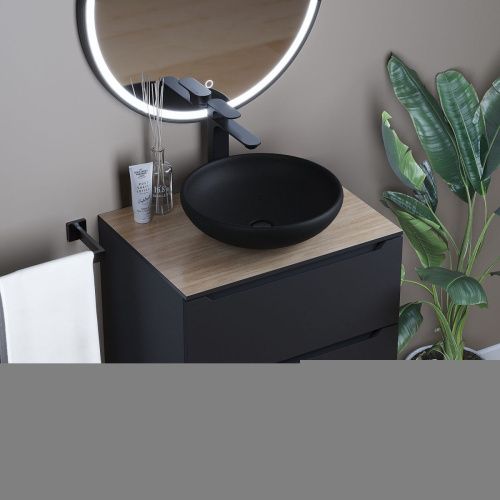 Раковина из искусственного камня Uperwood Sfera 291020318 40х40 накладная цвет черный - фото 4