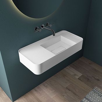 Смеситель для раковины Vincea Groove VBFW-4G1GM встраиваемый в стену вороненая сталь