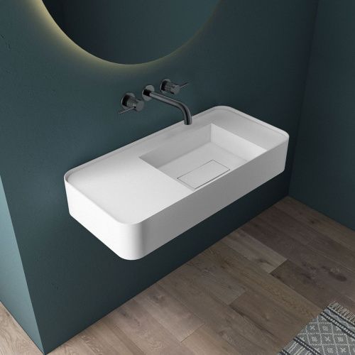 Смеситель для раковины Vincea Groove VBFW-4G1GM встраиваемый в стену вороненая сталь