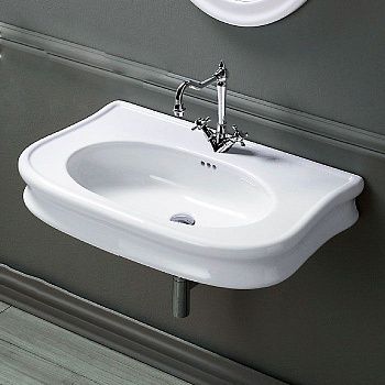 Раковина из сантехнического фаянса Simas Lante LA11bi*1 90х50 полувстраиваемая цвет белый 1 отверстие под смеситель