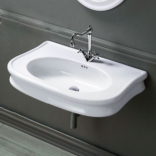 Раковина из сантехнического фаянса Simas Lante LA11bi*1 90х50 полувстраиваемая цвет белый 1 отверстие под смеситель