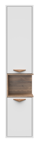 Шкаф-пенал Brevita Bergen BER-05035-01-19-ПоЛ 40х170 подвесной цвет коричневый/белый - фото 2