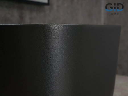 Раковина керамическая Gid Creativo 53356 40х40 накладная цвет черный без отверстий под смеситель