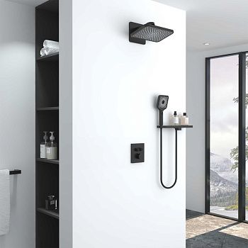 Душевая система Vincea Inspire VSFW-3I21MT4RMB встраиваемая в стену цвет черный с термостатом