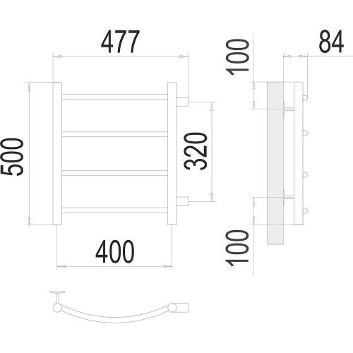 Полотенцесушитель водяной Terminus 4670078530189 50х50 хром - фото 3