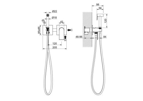 Гигиенический душ Aquatek ЛИРА AQ1420MB черный - фото 4