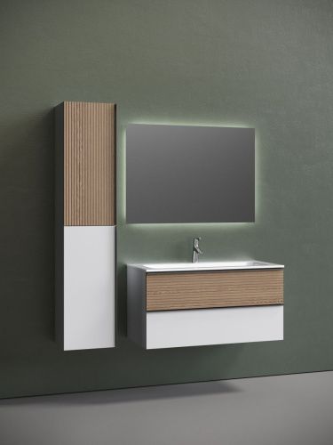 Тумба под раковину Sancos DELTA DL100W 100х40 подвесная цвет коричневый - фото 3