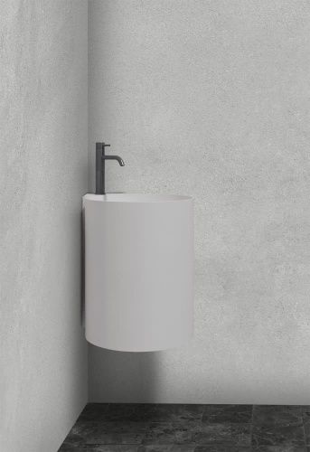 Раковина из искусственного камня Abber STEIN AS2625 40х40 подвесная цвет белый без отверстий под смеситель - фото 3