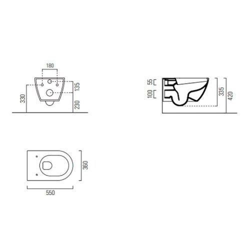 Чаша унитаза подвесная GSI Pura 881526_УЦ/4 цвет черный без сиденья безободковая душевой смыв (неровность при окраске и уколы) - фото 4