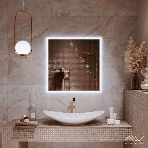 Зеркало с подсветкой Alavann Emma ALV0065001 80х80 подвесное - фото 3