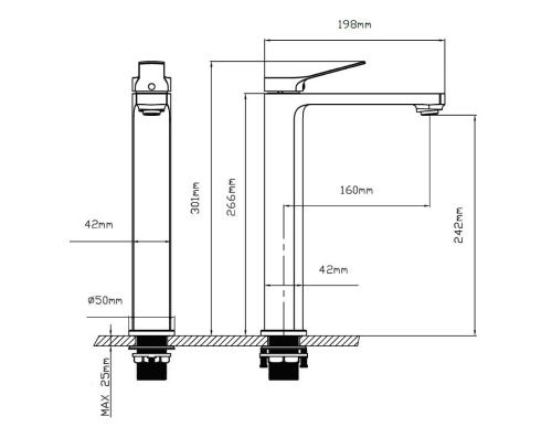 Смеситель для раковины Vincea Arco VBF-4AR02BG на столешницу золото - фото 3