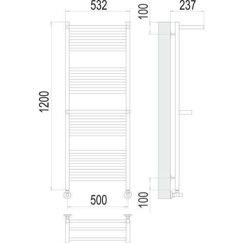 Полотенцесушитель водяной Terminus 4670078529244 55х120 хром - фото 3