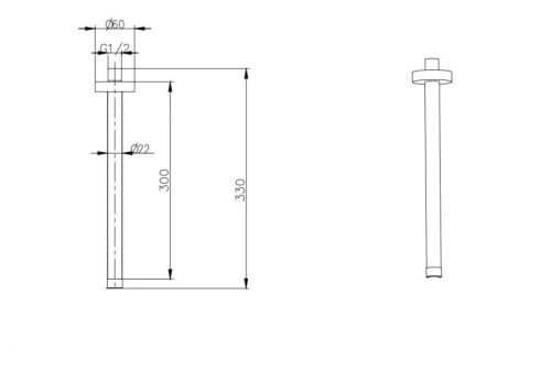 Держатель верхнего душа Boheme Uno 629-UNO-BRB бронза - фото 2
