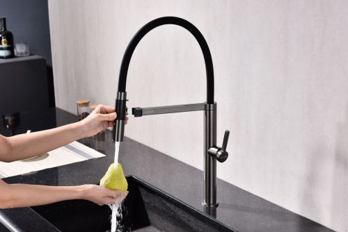 Смеситель для кухни Paulmark LEADER Le214101-GM на мойку серый - фото 5