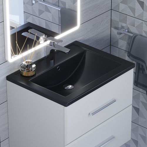 Раковина из искусственного камня Uperwood Foster Quartz 291030053 60х40 полувстраиваемая цвет черный - фото 3