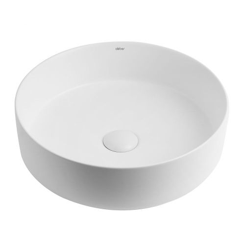 Раковина из сантехнического фаянса Abber BEQUEM AC2109MW 40х40 накладная цвет белый без отверстий под смеситель - фото 3